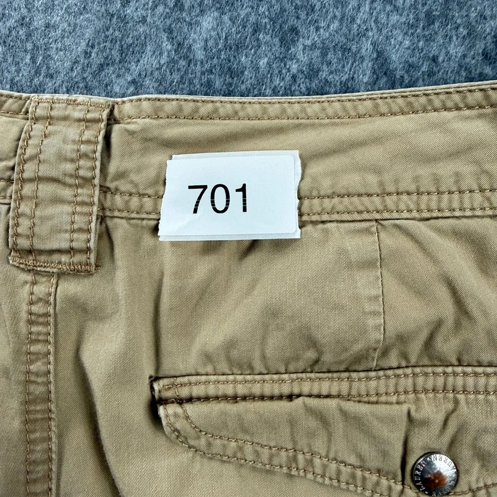Lauren Ralph Lauren Womens 10 Cuffed Utility Cargo Shorts Tan Cotton Flap Pocket